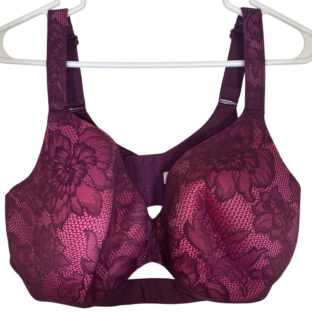 Cacique Floral Lace Bra size 42DDD lightly lined full coverage